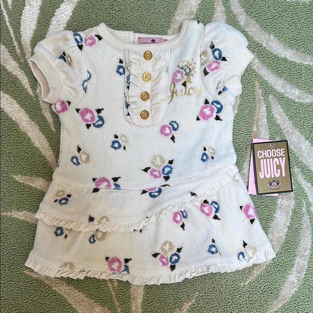 Juicy Couture Kids White Floral Tee